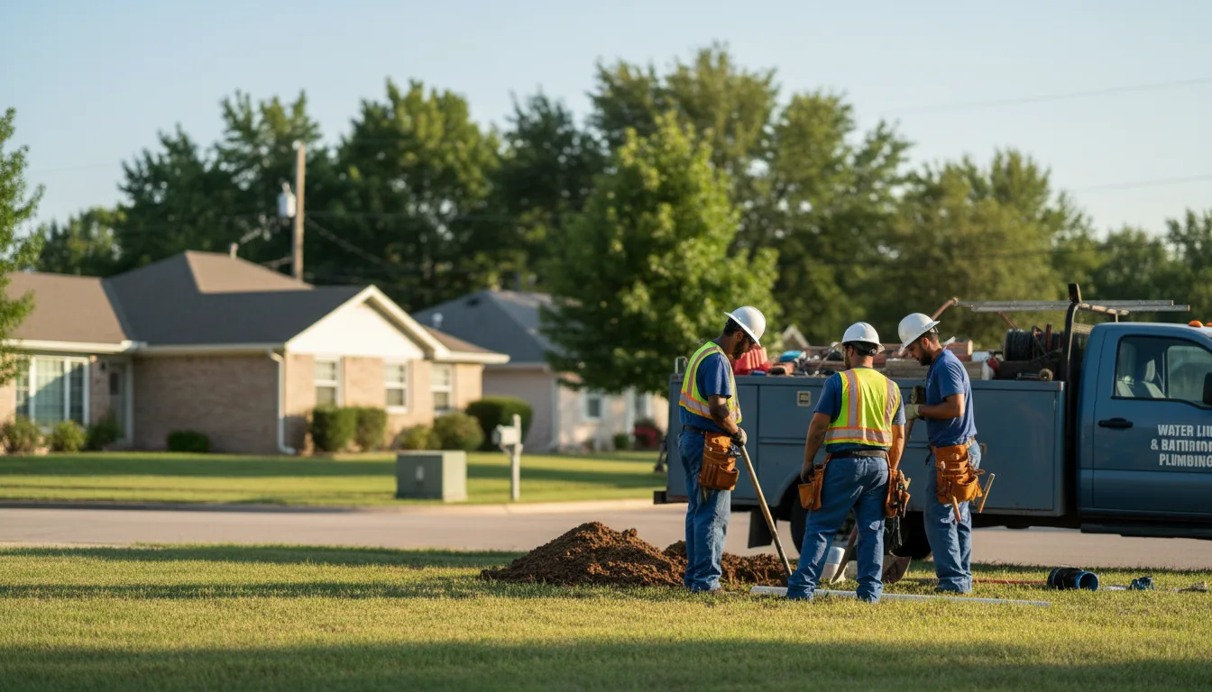 Residential water line and bathroom plumbing service in Burnettsville, IN